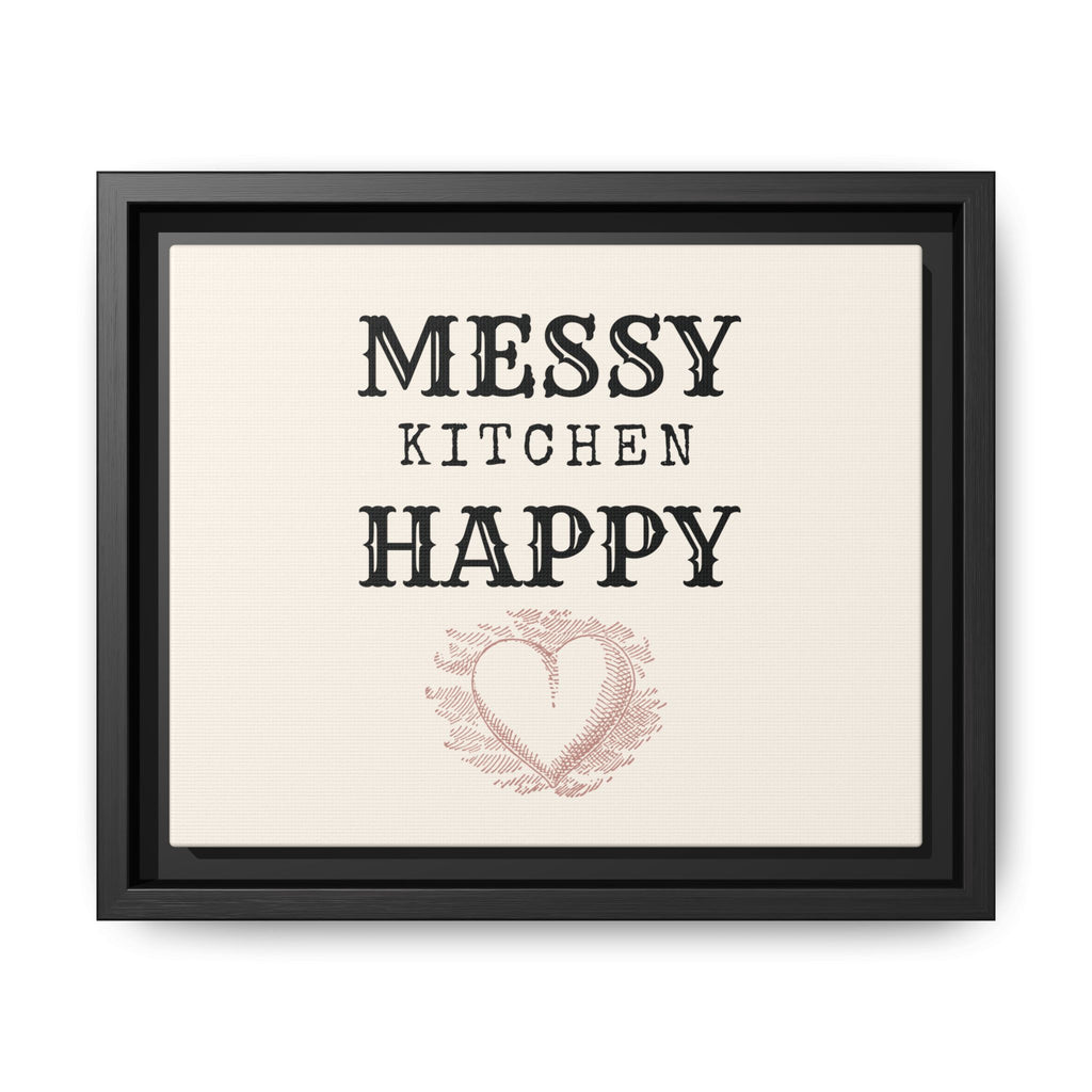 Messy Kitchen Happy Heart Matte Canvas, Framed (Multi-color)