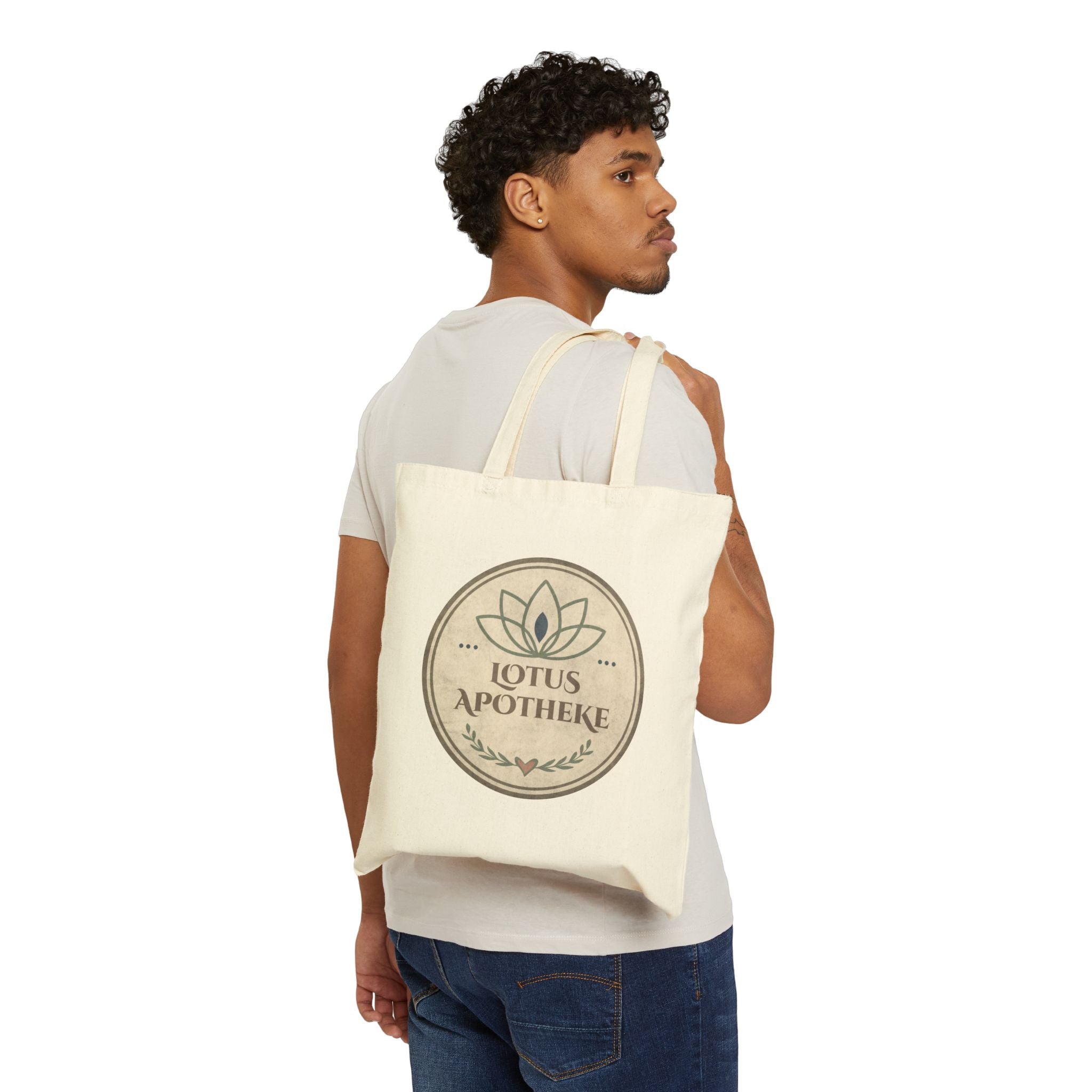 Lotus Apotheke Cotton Tote Bag – Natural Canvas Shopper