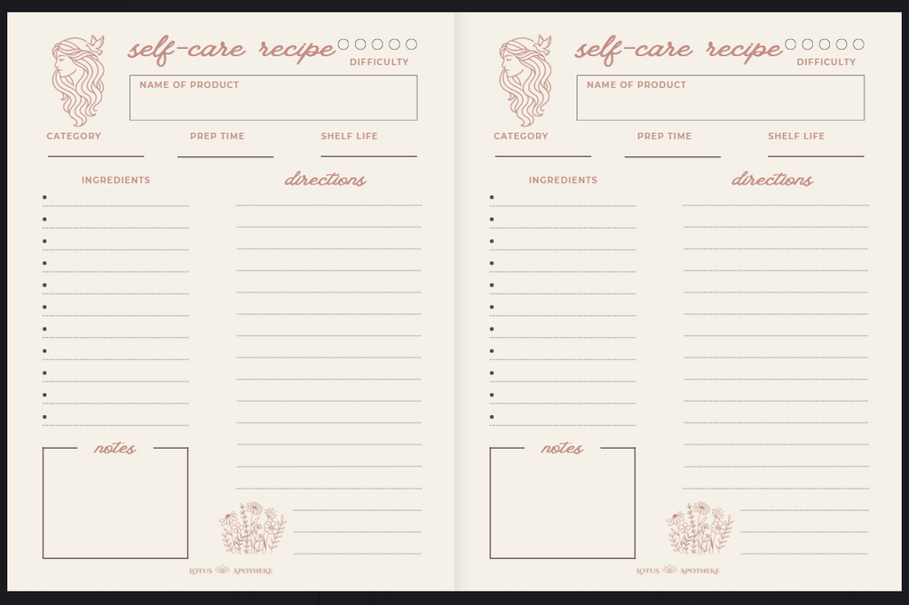 Lotus Apotheke Recipe Journal- Blush Petal Extended Edition