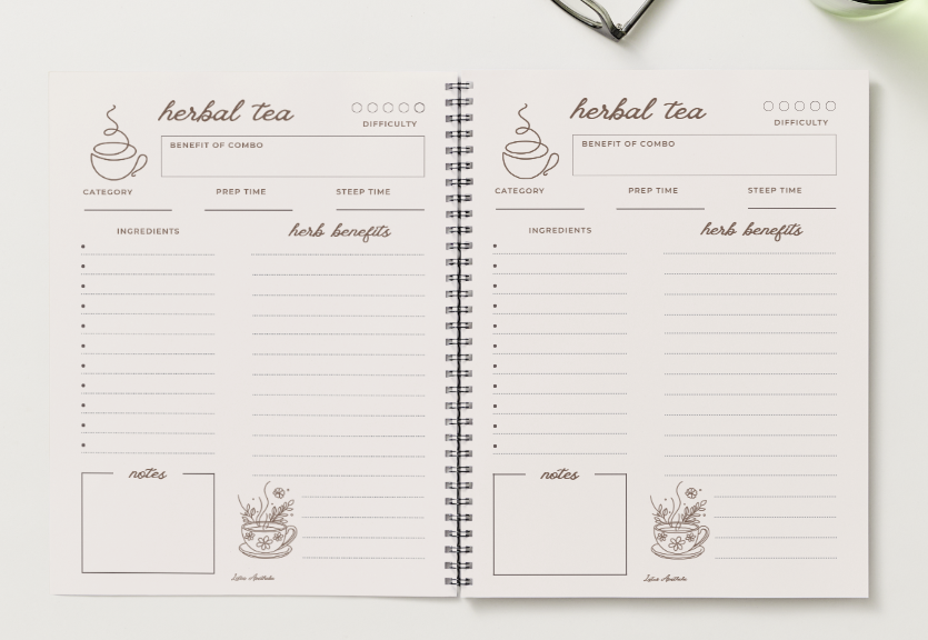 Lotus Apotheke Recipe Journal- Archived Walnut Edition (Spiral Bound)